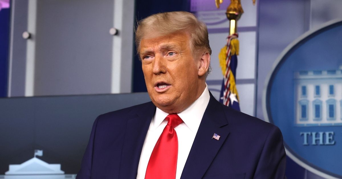 President Donald Trump speaks to the media in the James Brady Press Briefing Room at the White House in Washington, D.C., on Tuesday.