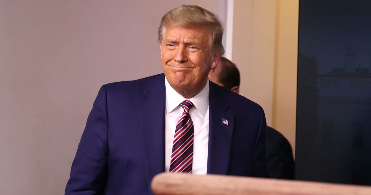 President Donald Trump prepares to speak to the media in the James Brady Press Briefing Room at the White House in Washington, D.C., on Friday.