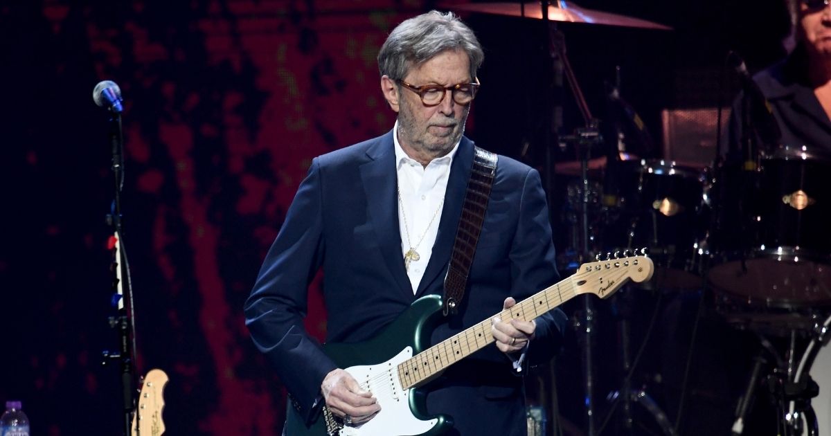 Guitarist Eric Clapton performs on stage during Music for the Marsden 2020 at the O2 Arena on March 3, 2020, in London.