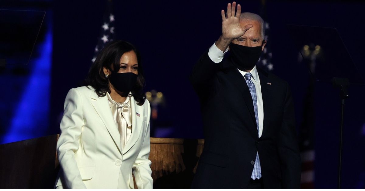 Presumptive President-elect Joe Biden and Presumptive Vice President-elect Kamala Harris take the stage at the Chase Center to address the nation Saturday in Wilmington, Delaware.
