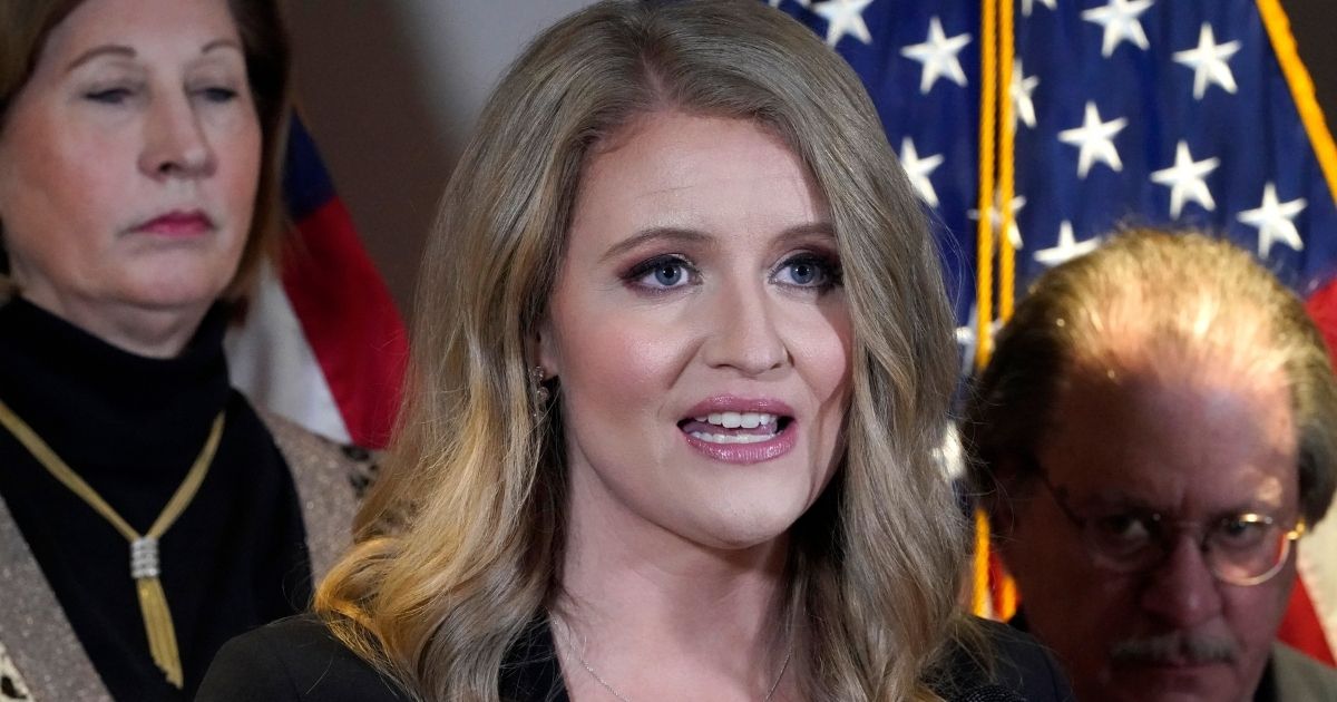 Jenna Ellis, a member of President Donald Trump's legal team, speaks during a news conference at the Republican National Committee headquarters on Nov. 19, 2020, in Washington.