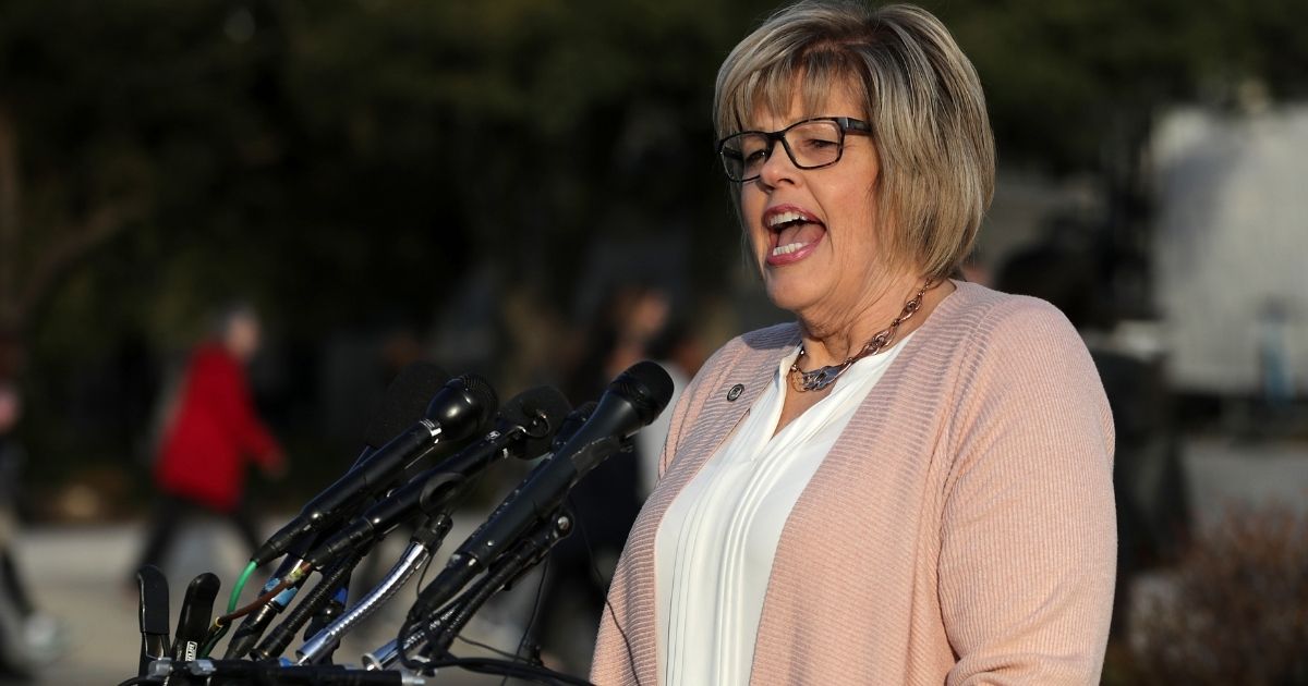 Anti-abortion activist and former nurse Jill Stanek speaks at a news conference with House Republican lawmakers outside the U.S. Capitol on March 13, 2019, in Washington, D.C.