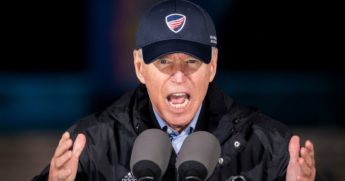 Former Vice President Joe Biden, now the presumptive president-elect, speaks during a drive-in campaign rally at Franklin Delano Roosevelt Park on Nov. 1, 2020 in Philadelphia.