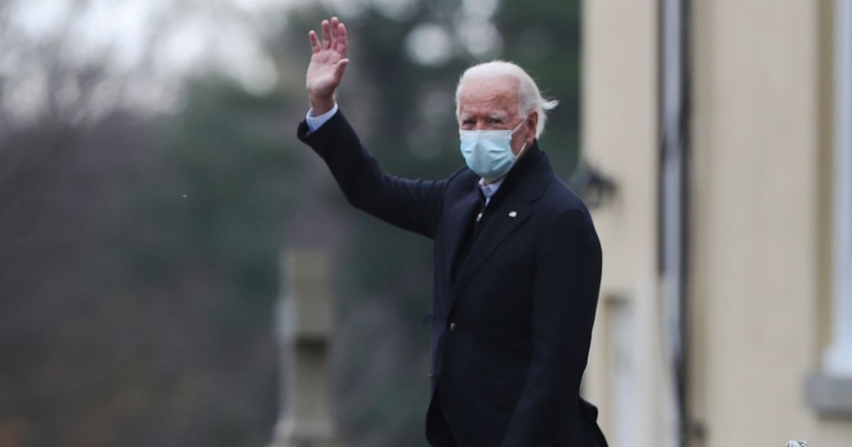 Joe Biden after leaving mass on Sunday in Wilmington, Delaware.