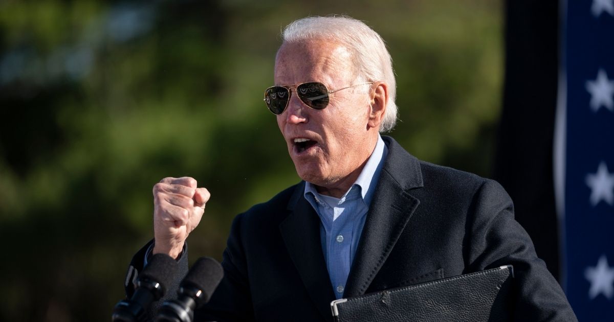 Democratic presidential nominee Joe Biden speaks at a campaign stop at Community College of Beaver County in Monaca, Pennsylvania, on Monday.