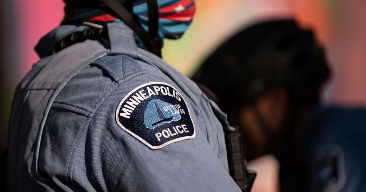 Members of the Minneapolis Police Department monitor a protest on June 11, 2020m in Minneapolis, Minnesota.