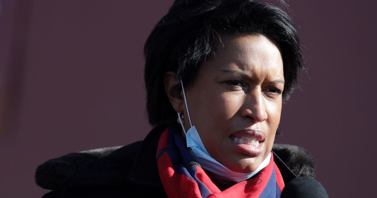 Democratic D.C. Mayor Muriel Bowser speaks to members of the press Monday.