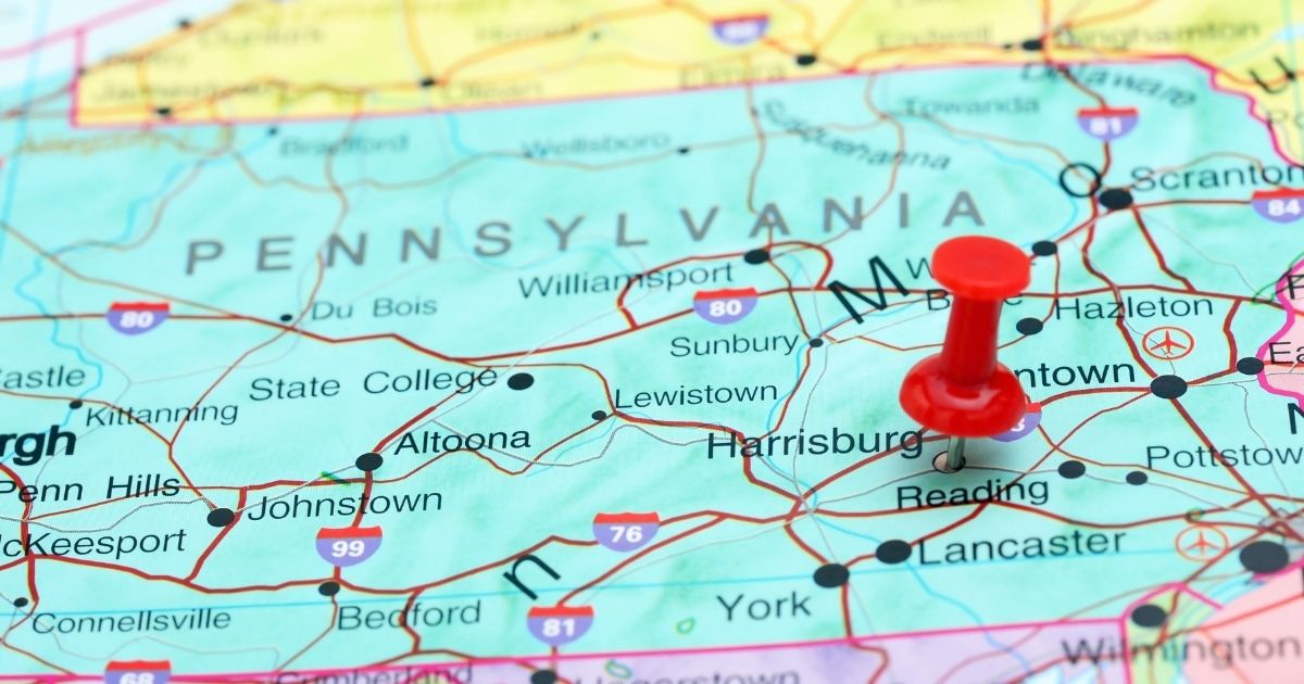 A stock image of the map of Pennsylvania is pictured above.