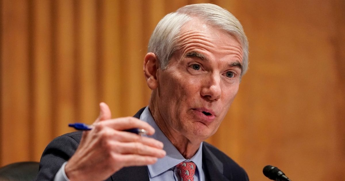 Republican Sen. Rob Portman of Ohio asks questions during a Senate Homeland Security and Governmental Affairs Committee hearing Sept. 24 on Capitol Hill in Washington.