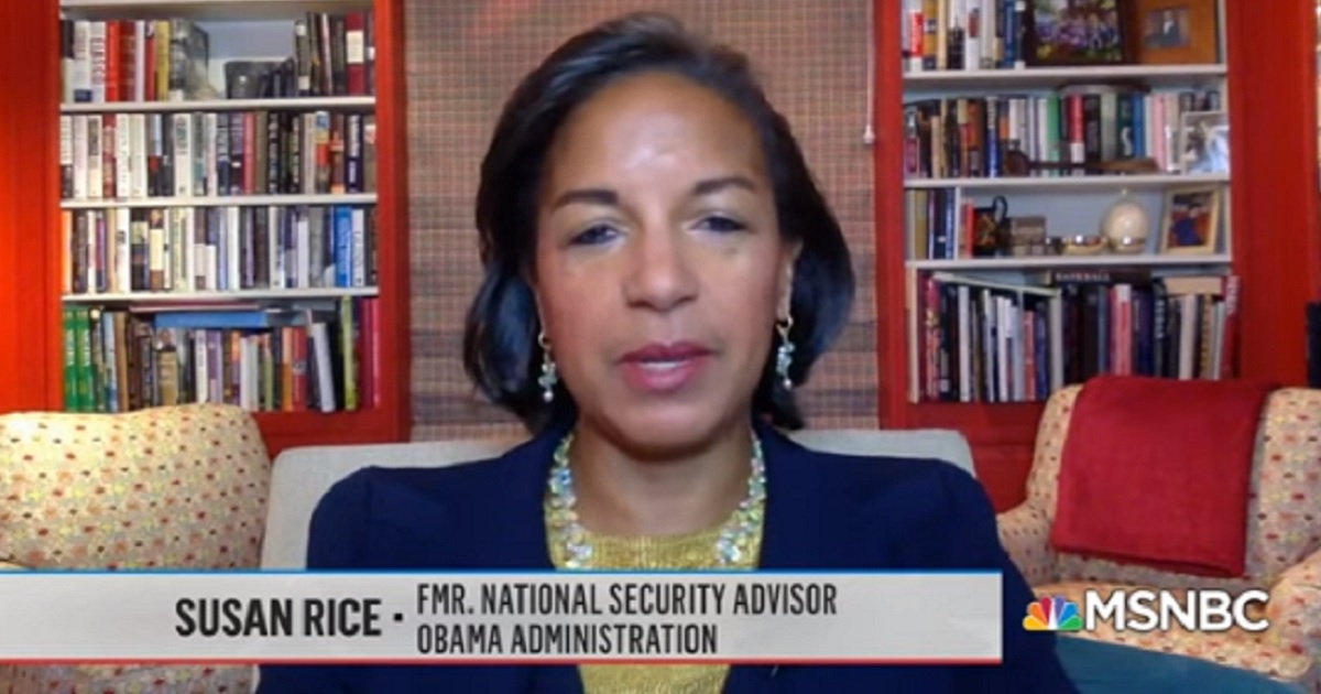 Former National Security Advisor Susan Rice appears Wednesday on MSNBC.