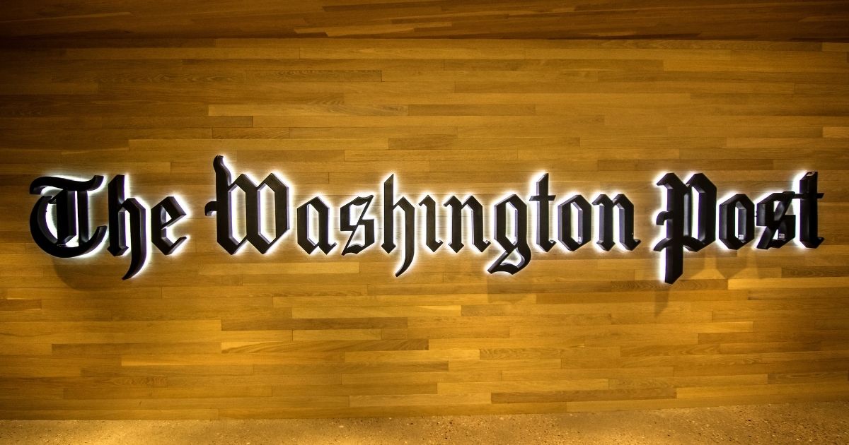 The entrance to The Washington Post's building in Washington, D.C., is pictured above.