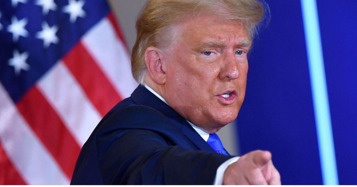President Donald Trump gestures after speaking during election night in the East Room of the White House in Washington, D.C., early on Nov. 4.