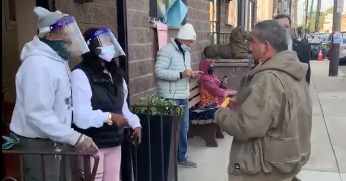 A Philadelphia poll watcher is denied access to a polling place in the city.
