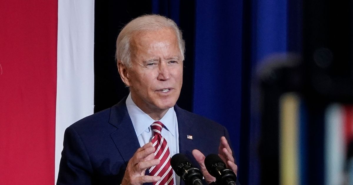 Democratic presidential nominee Joe Biden makes a pitch to Hispanic voters in a September file photo at Osceola Heritage Park in Kissimmee, Florida.
