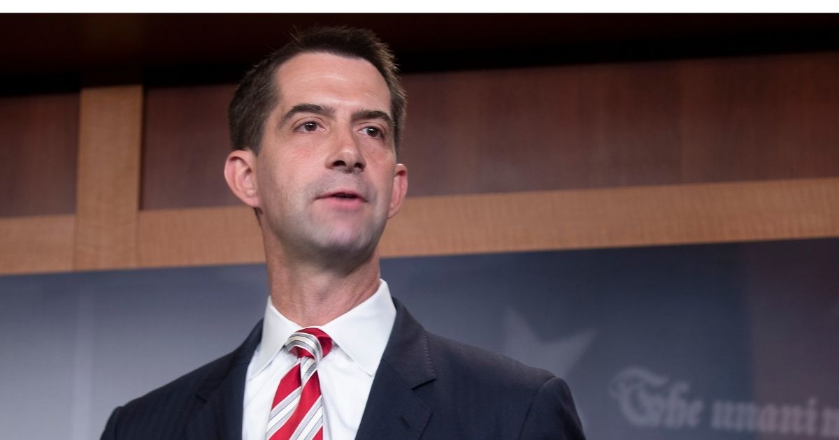 Arkansas Sen. Tom Cotton, pictured in a July file photo.