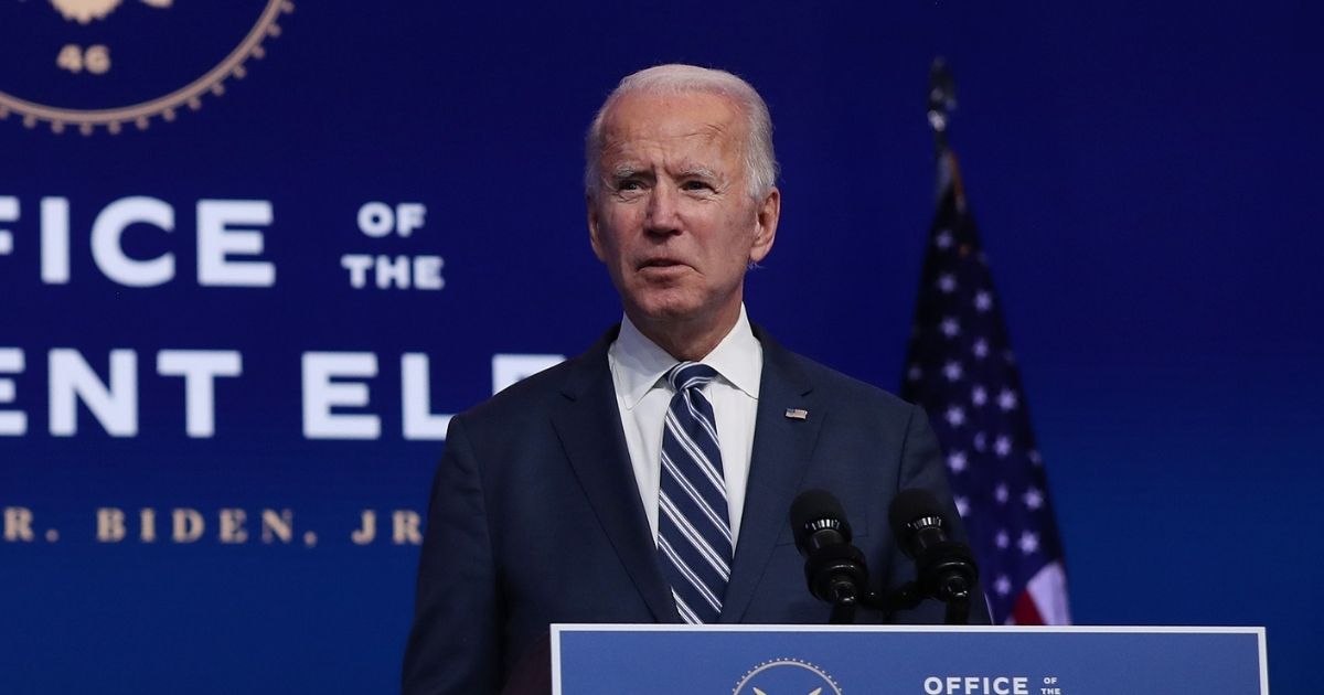 Former Vice President Joe Biden addresses the media last week in Wilmington, Delaware.