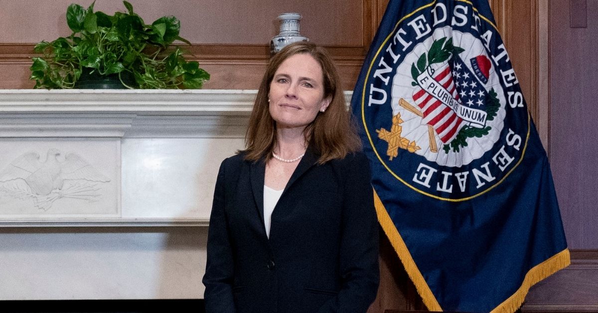 Then-Supreme Court nominee Amy Coney Barrett is pictured in a file photo from October before her confirmation to the high court. Barrett was part of a majority decision last week that allowed the execution of a man convicted in the brutal rape and murder of a teenage girl in 1994.