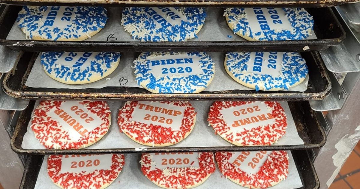 Presidential election cookies at Lochel's Bakery in Hatboro, Pennsylvania, are pictured above.