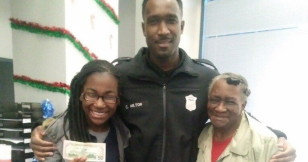 Atlanta police officer Che Milton made the day of 13-year-old Erika Gibbons, left, when he surprised her with Christmas gifts three years ago.