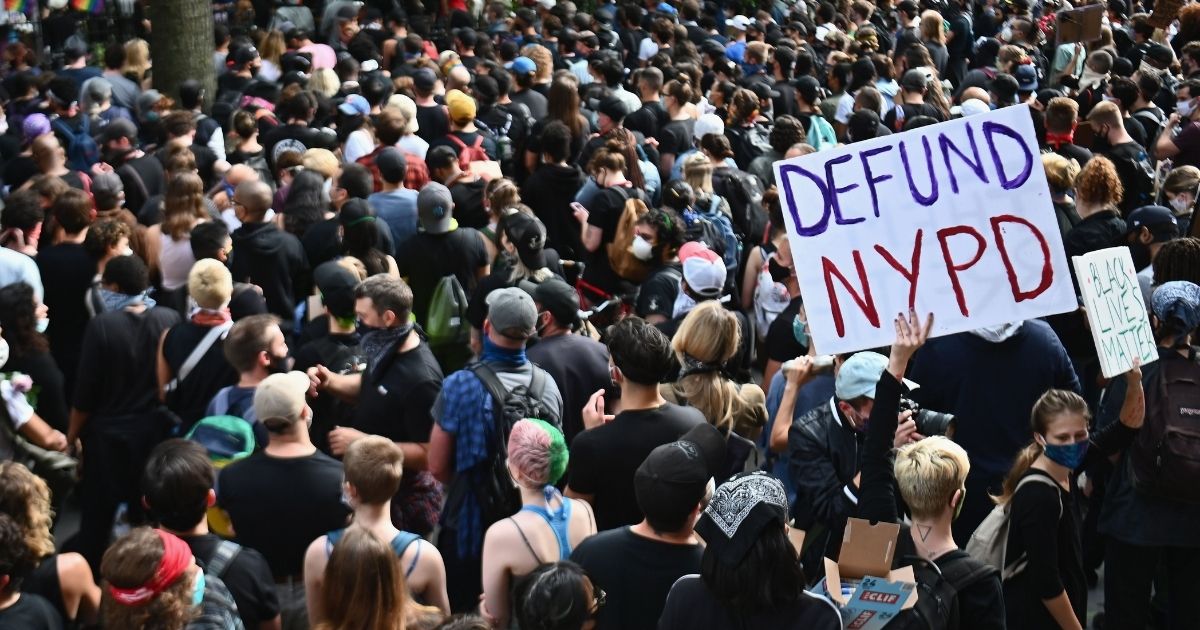 Protesters demonstrate on June 2, 2020, during a Black Lives Matter rally in New York City.