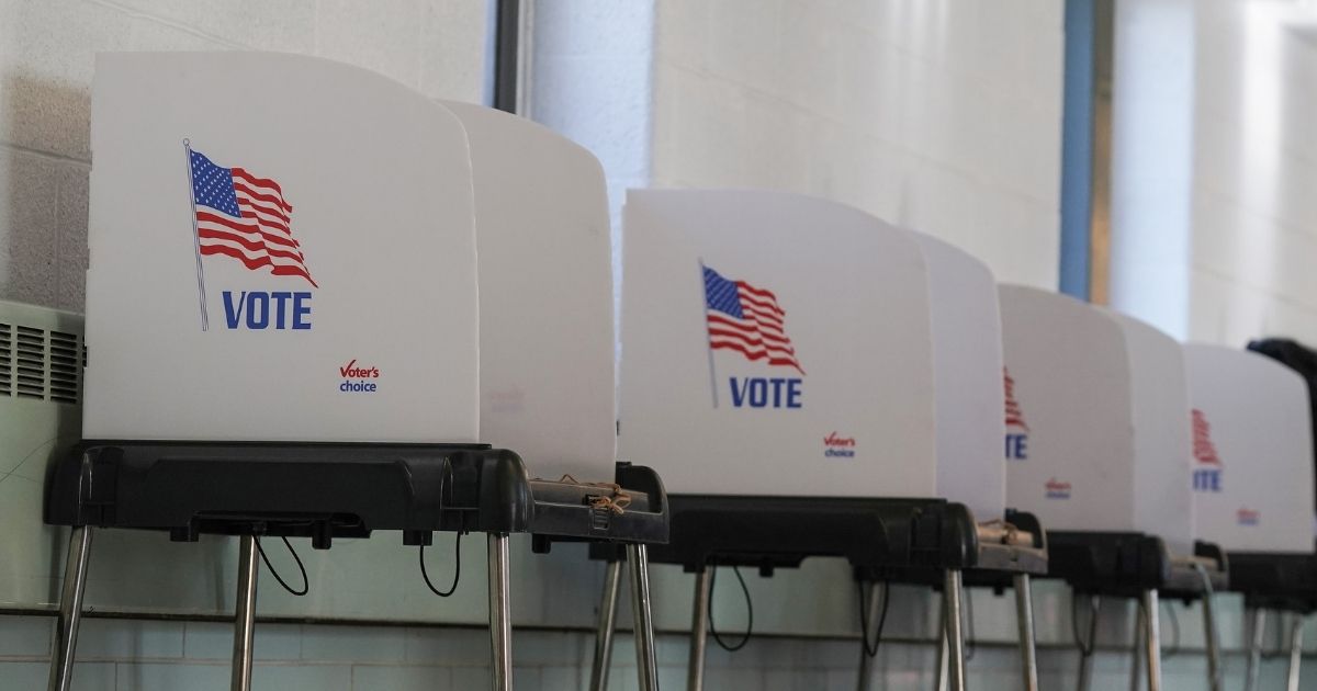 Voting booths are pictured at Western High School as residents of Baltimore cast their votes in the presidential and local congressional elections on Nov. 3, 2020.