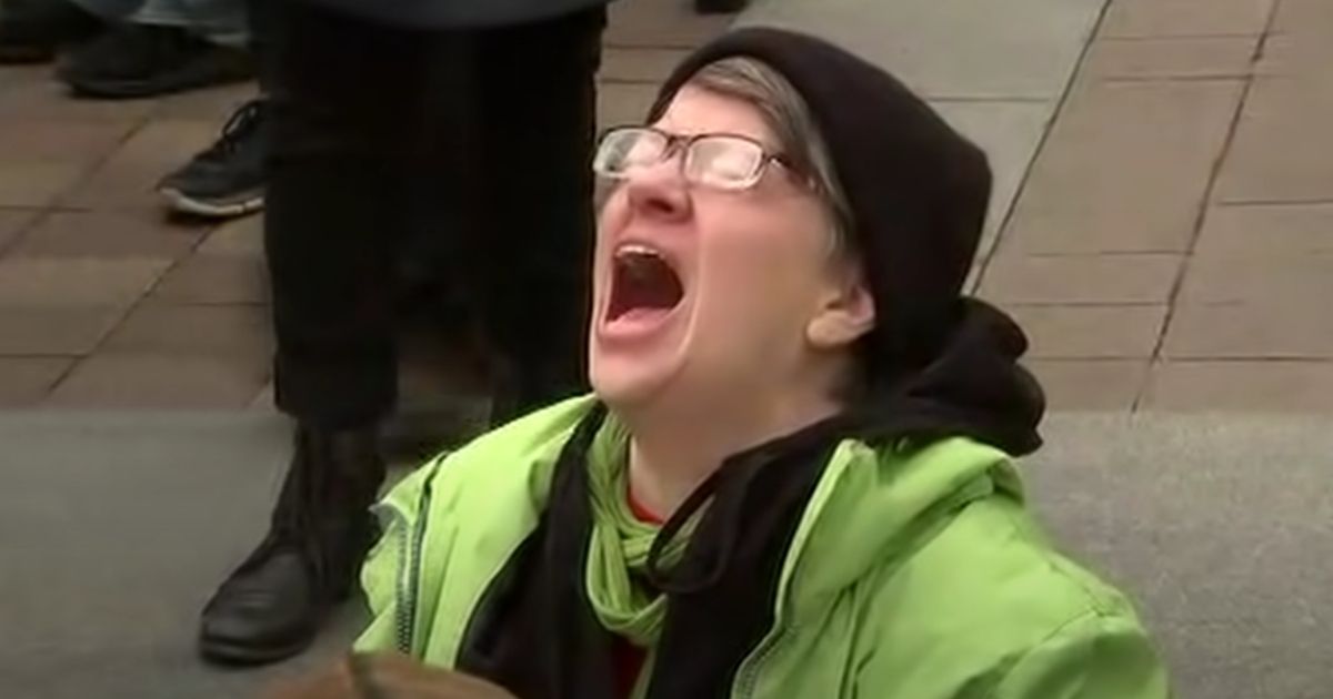Woman screams