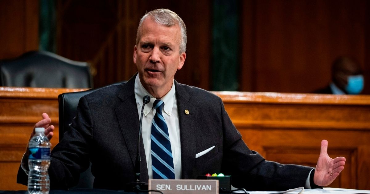 Republican Sen. Dan Sullivan of Alaska speaks during a hearing on May 20, 2020, in Washington, D.C.