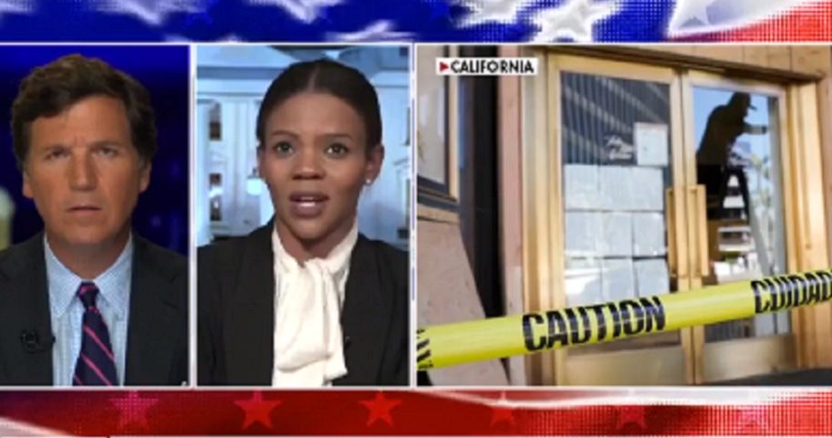 Outspoken conservative Candace Owens is interviewed Monday night by Fox News' Tucker Carlson.