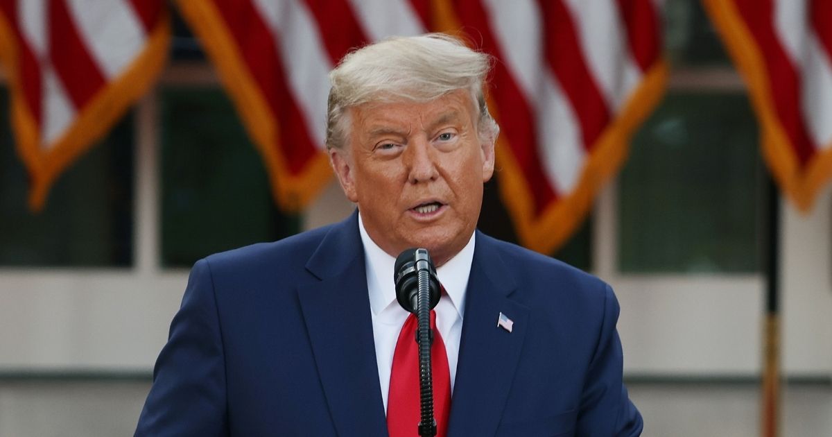 President Donald Trump speaks in the Rose Garden at the White House on Nov. 13, 2020, in Washington, D.C.