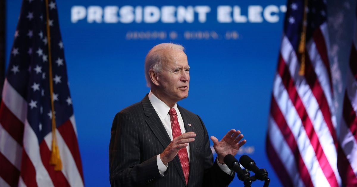 Joe Biden addresses the media on Nov. 19, 2020, in Wilmington, Delaware.