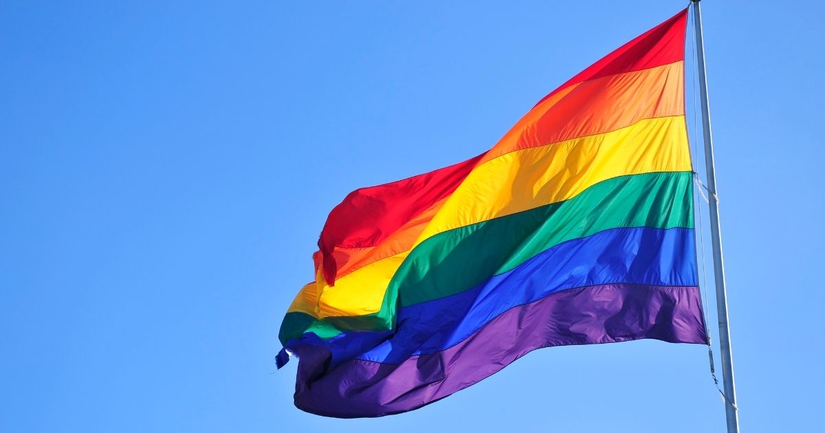 This stock image shows an LGBT flag.