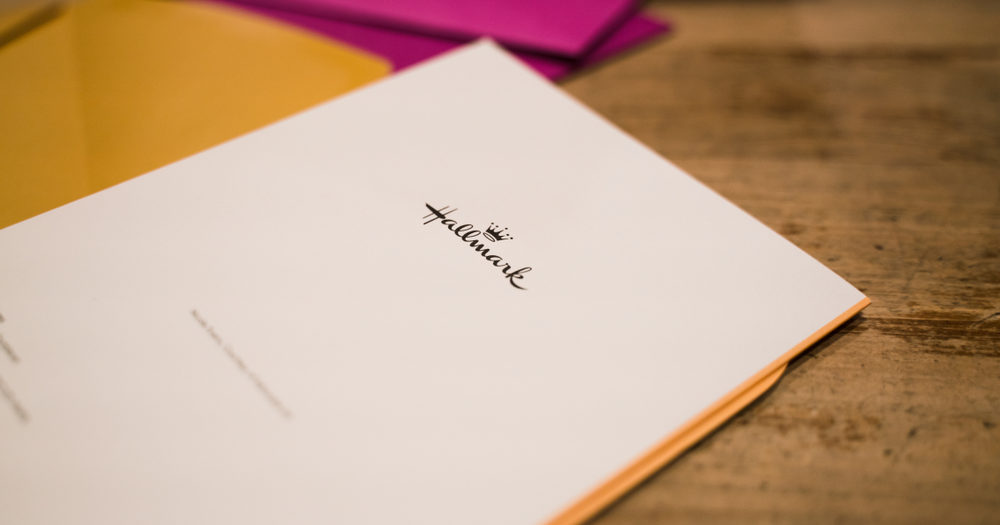 A Hallmark card is seen in the stock image above.