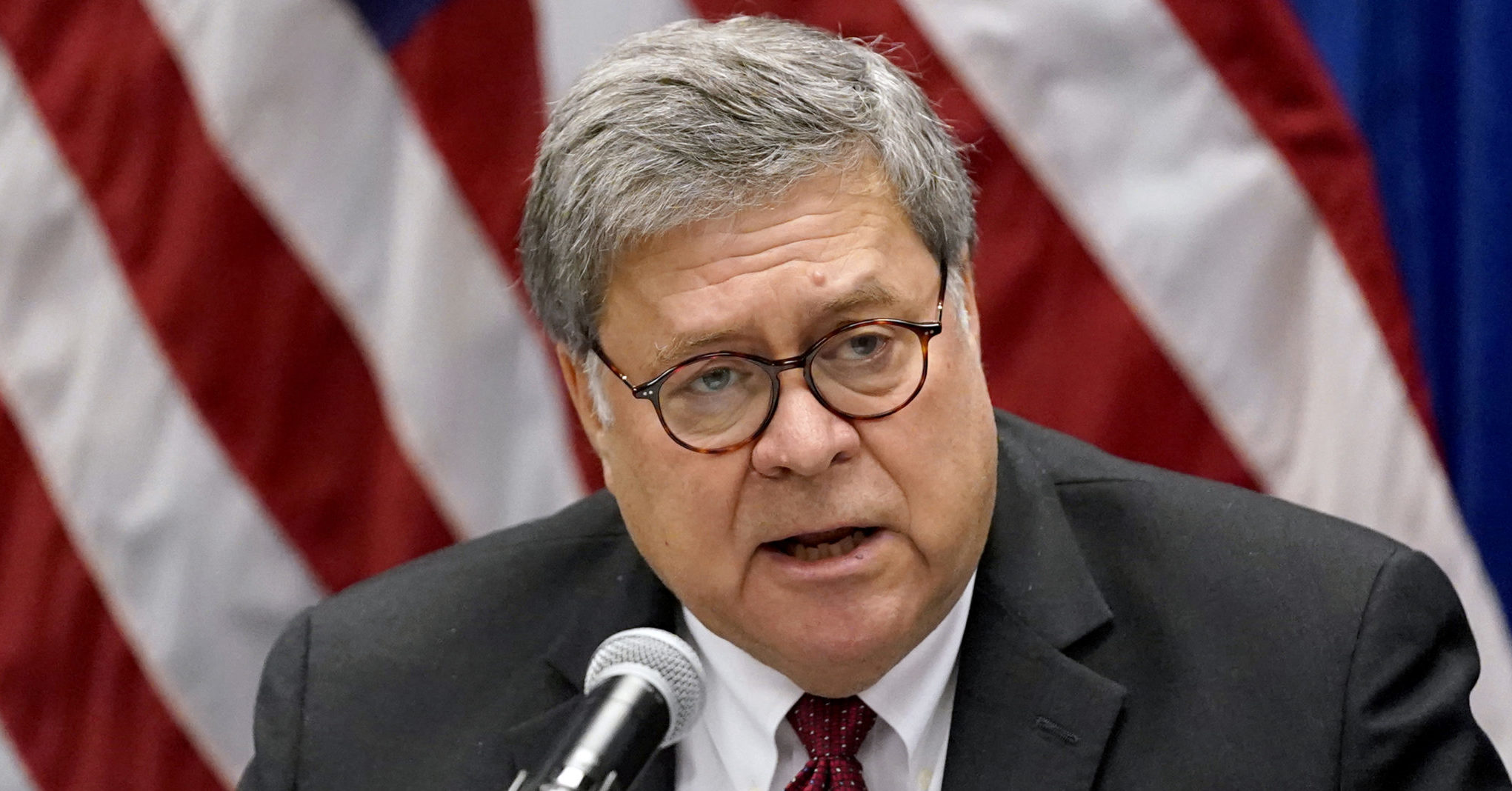 Attorney General William Barr speaks during a roundtable discussion on Operation Legend, a federal program to help cities combat violent crime in St. Louis.