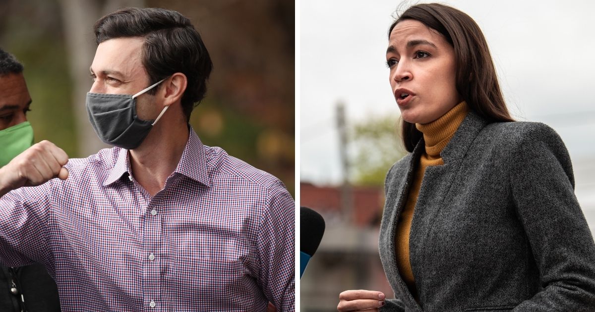 On Thursday, Rep. Alexandria Ocasio-Cortez, right, and Georgia Democratic Sen. candidate Jon Ossoff, left, called for the death penalty to be abolished on Twitter.