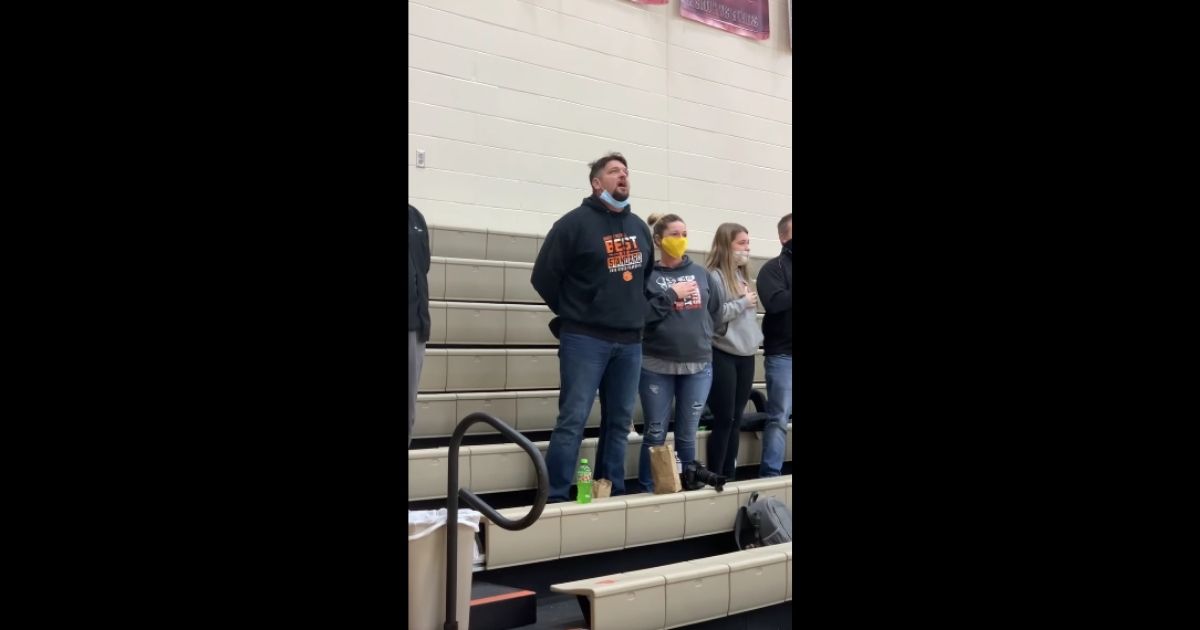 Trenton Brown started singing the national anthem when the sound system malfunctioned during a high school basketball game in West Portsmouth, Ohio.