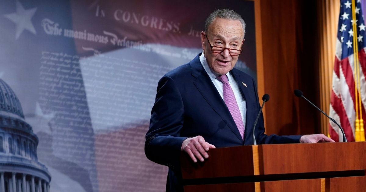 Senate Minority Leader Sen. Chuck Schumer of New York speaks on Capitol Hill in Washington on Tuesday.