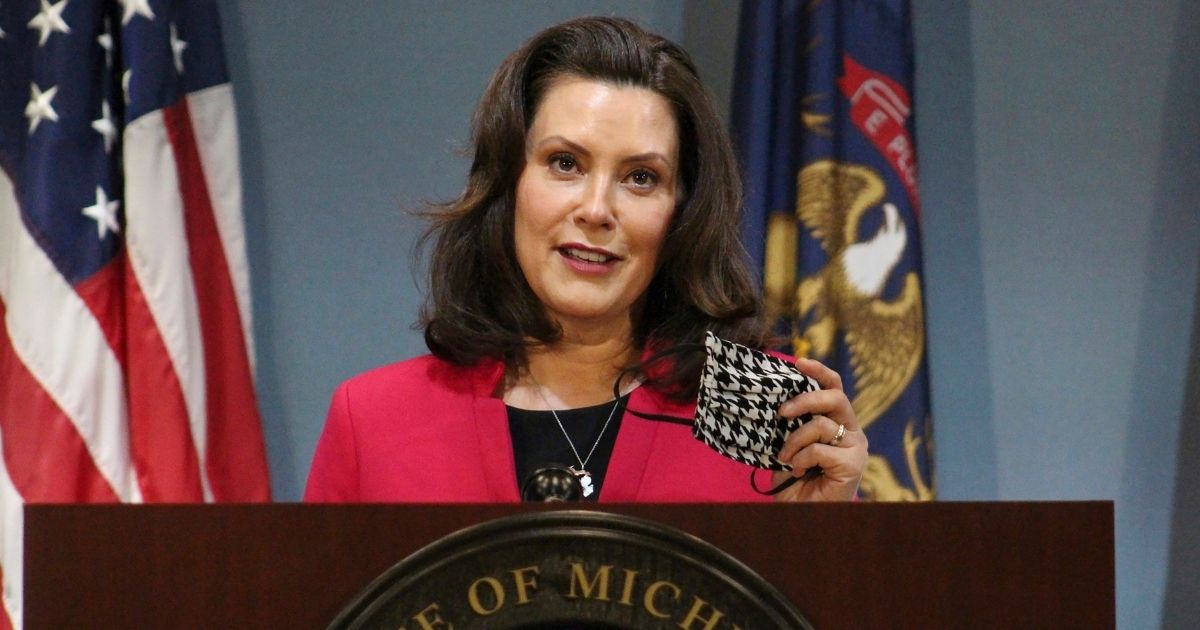 Michigan Gov. Gretchen Whitmer speaks during a news conference in Lansing, Michigan, on May 21, 2020.