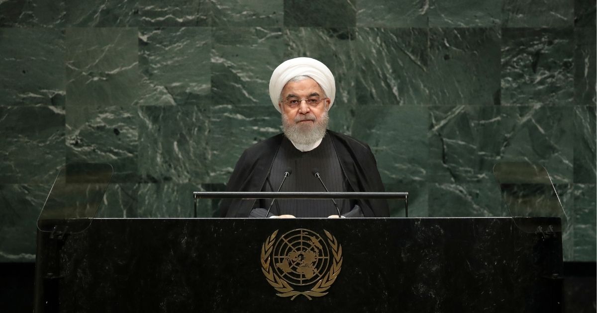 President of Iran Hassan Rouhani addresses the United Nations General Assembly at UN headquarters on Sept. 25, 2019, in New York City.