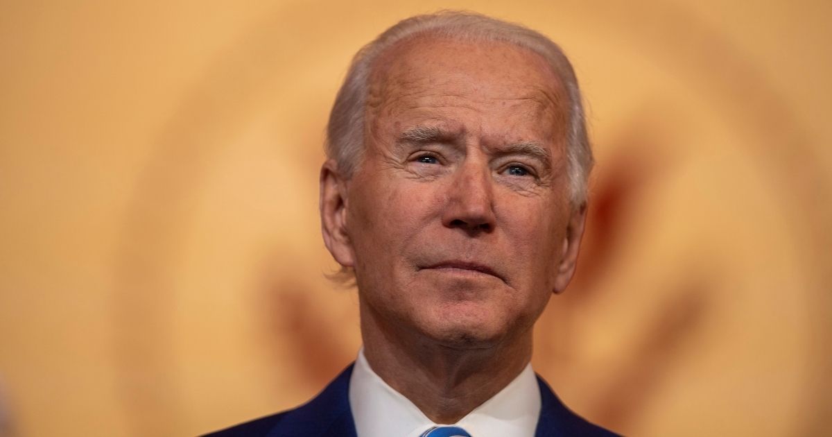 Presumptive president-elect Joe Biden delivers a Thanksgiving address at the Queen Theatre on Nov. 25, 2020, in Wilmington, Delaware.