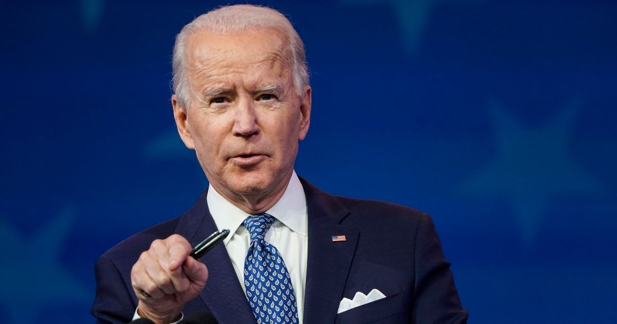 Joe Biden delivers remarks prior to the holiday at the Queen Theatre on Tuesday in Wilmington, Delaware.