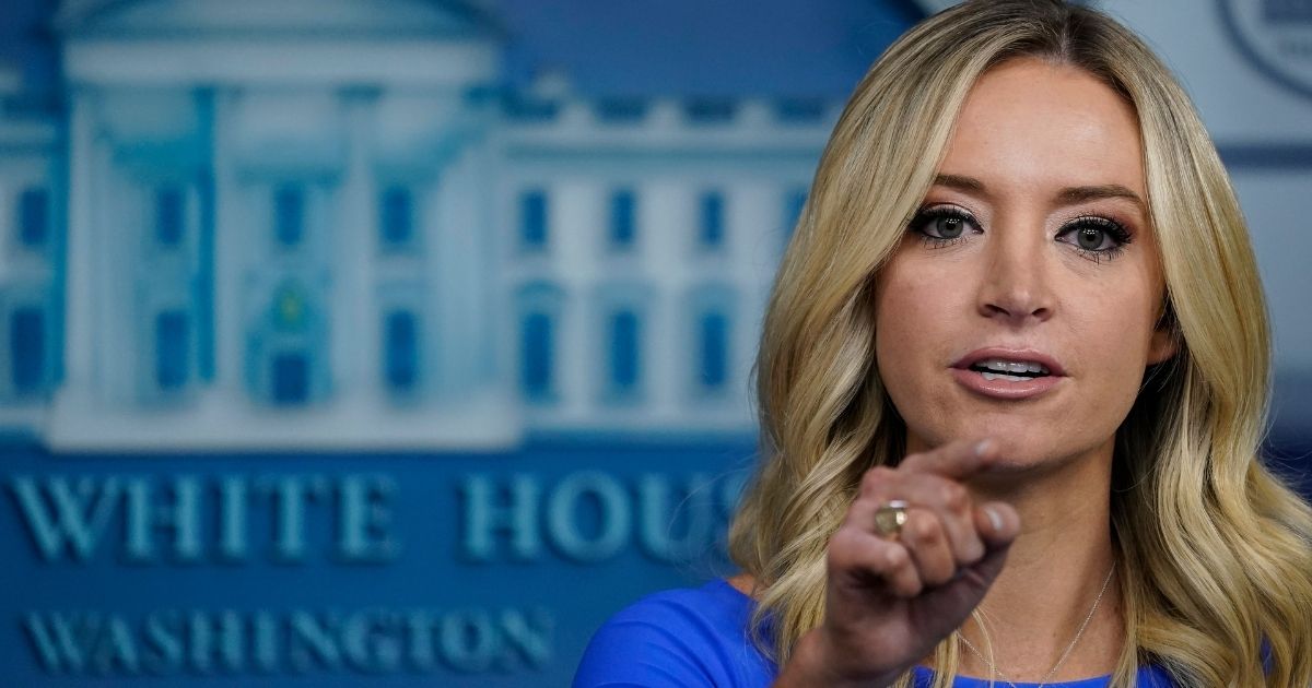 U.S. White House Press Secretary Kayleigh McEnany speaks during a press briefing at the White House on Oct. 1 in Washington, D.C.