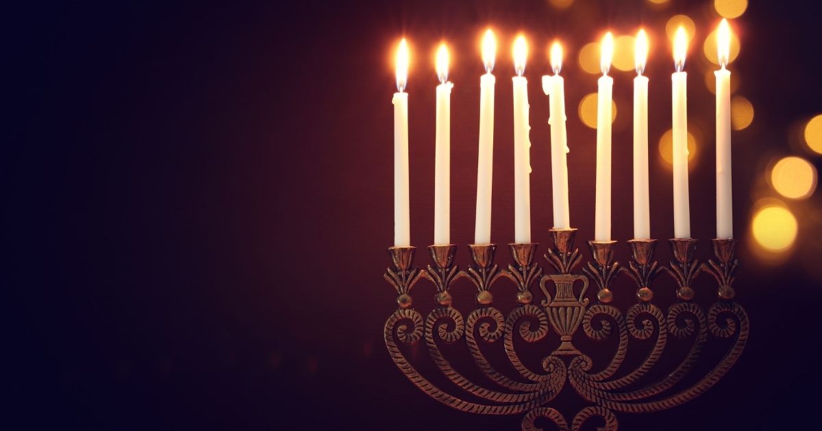 A Hanukkah menorah is pictured in the stock image above.
