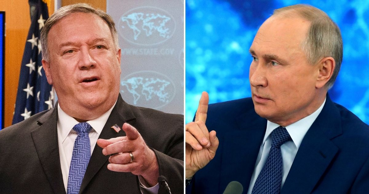 Secretary of State Mike Pompeo, left, said Friday he believes Russia, which is led by President Vladimir Putin, was behind a coordinated massive cyberattack and data breach that targeted a number of federal agencies this year.