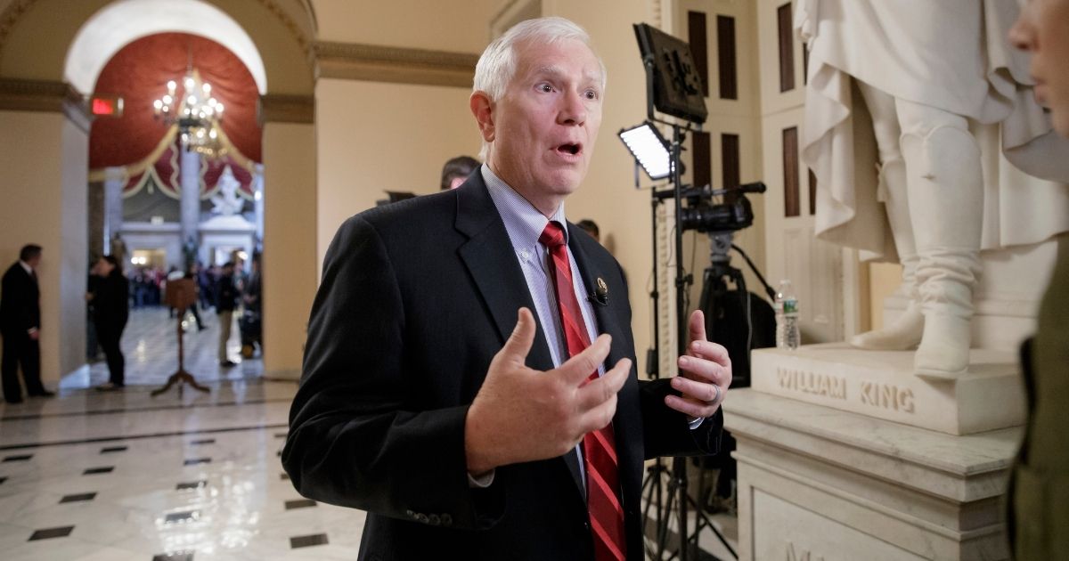 In this March 22, 2017, file photo, GOP Rep. Mo Brooks of Alabama is interviewed on Capitol Hill in Washington.