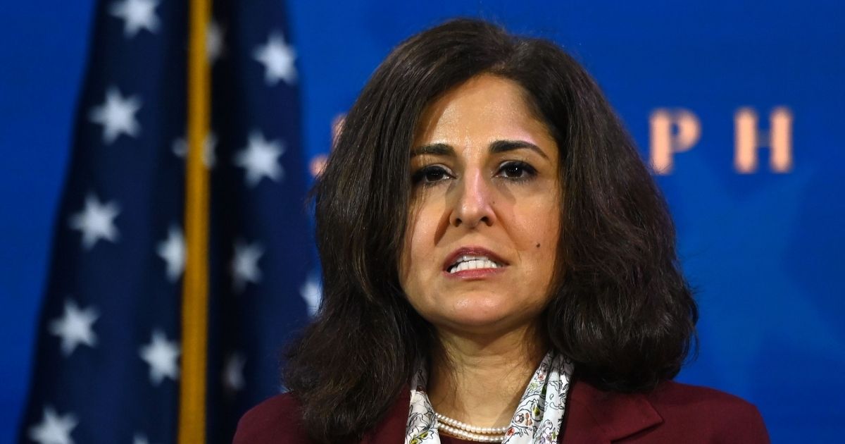 Office of Management and Budget nominee Neera Tanden speaks after presumptive president-elect Joe Biden announced his economic team at The Queen Theatre in Wilmington, Delaware, on Tuesday.