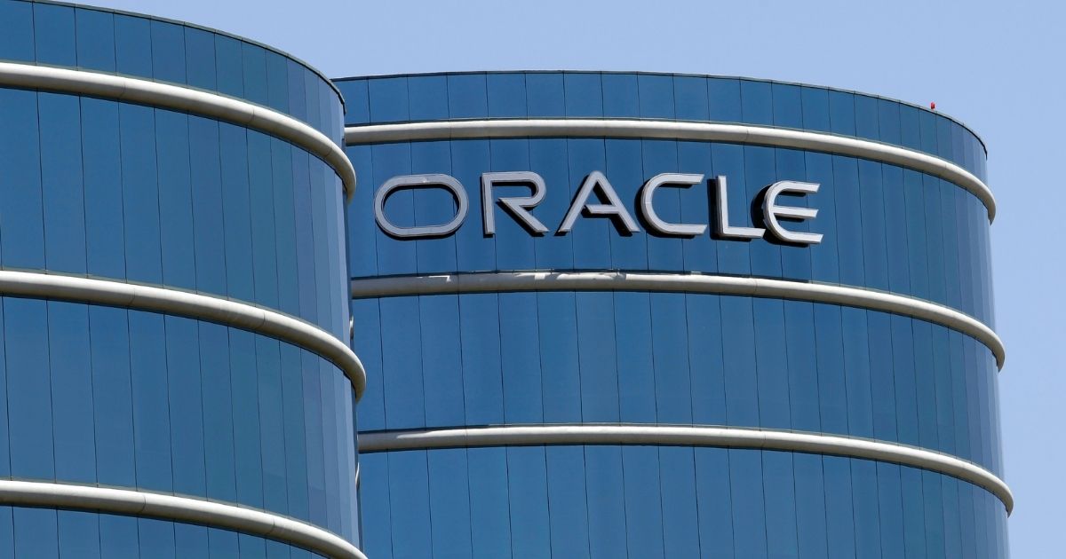 This June 18, 2012, file photo shows Oracle's now-former headquarters in Redwood City, California.