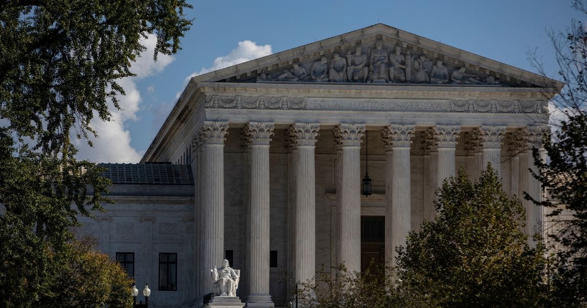 The United States Supreme Court is pictured during a warm autumn day on Oct. 22, 2020, in Washington, D.C.