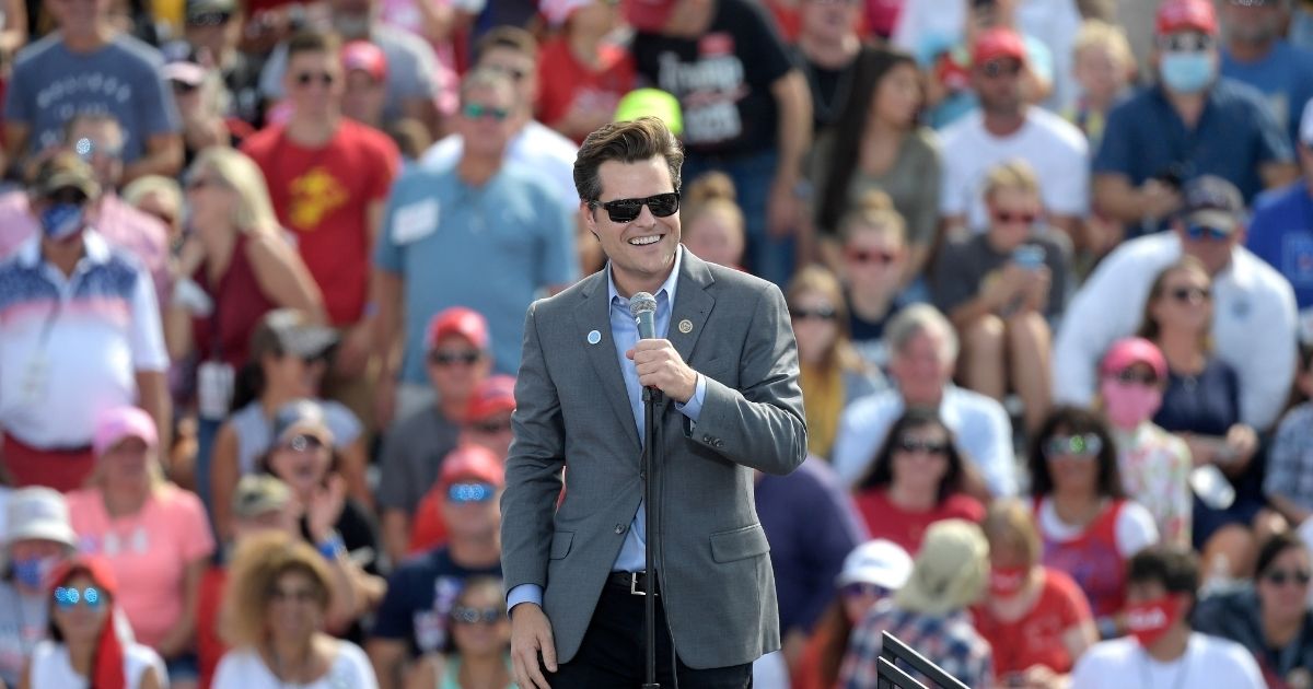 U.S. Rep. Matt Gaetz of Florida, pictured at an October campaign rally for President Donald Trump in Ocala, Florida.