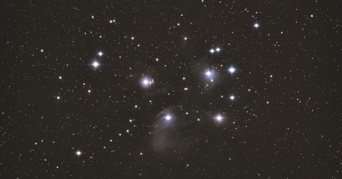 This stock photo shows a view from France of the star cluster named The Pleiades (M45), in the constellation of Taurus. On Dec. 21, 2020, the 'Christmas Star' will appear in the nighttime sky.