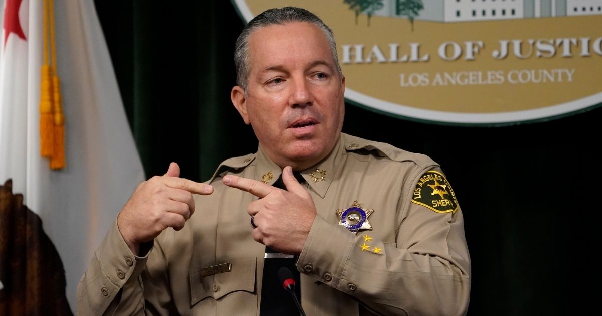 Los Angeles County Sheriff Alex Villanueva speaks during a news conference at the Hall of Justice in downtown Los Angeles on Sept. 17.
